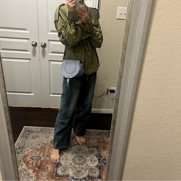 Chloe Mini Marcie Crossbody Bag Blue Gray - Picture 2 of 16